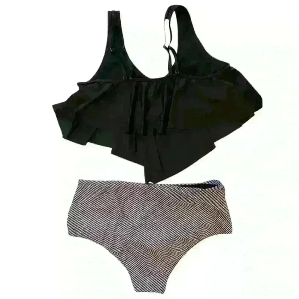 Ruffle Tankini High Waist Shorts